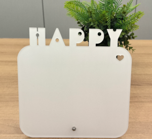 HAPPY字样亚克力桌面摆件 DIY热升华图案铁针款
