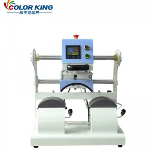 CH2528 鸭舌帽气动烫标机高尔夫球帽工业设备热转印烤帽机印制图案机器