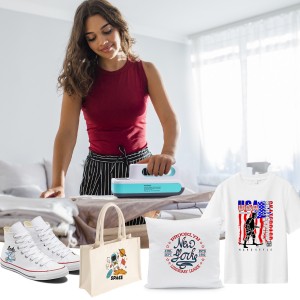 WG-08 迷你便携式手持烫画机迷你热压机家用机器小型5*7in衣服热转印机